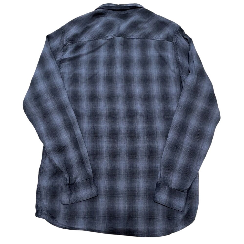Travis Mathew Button Down Shirt Men Lg Grey Black Plaid Long Sleeve Golf Preppy - Picture 7 of 7